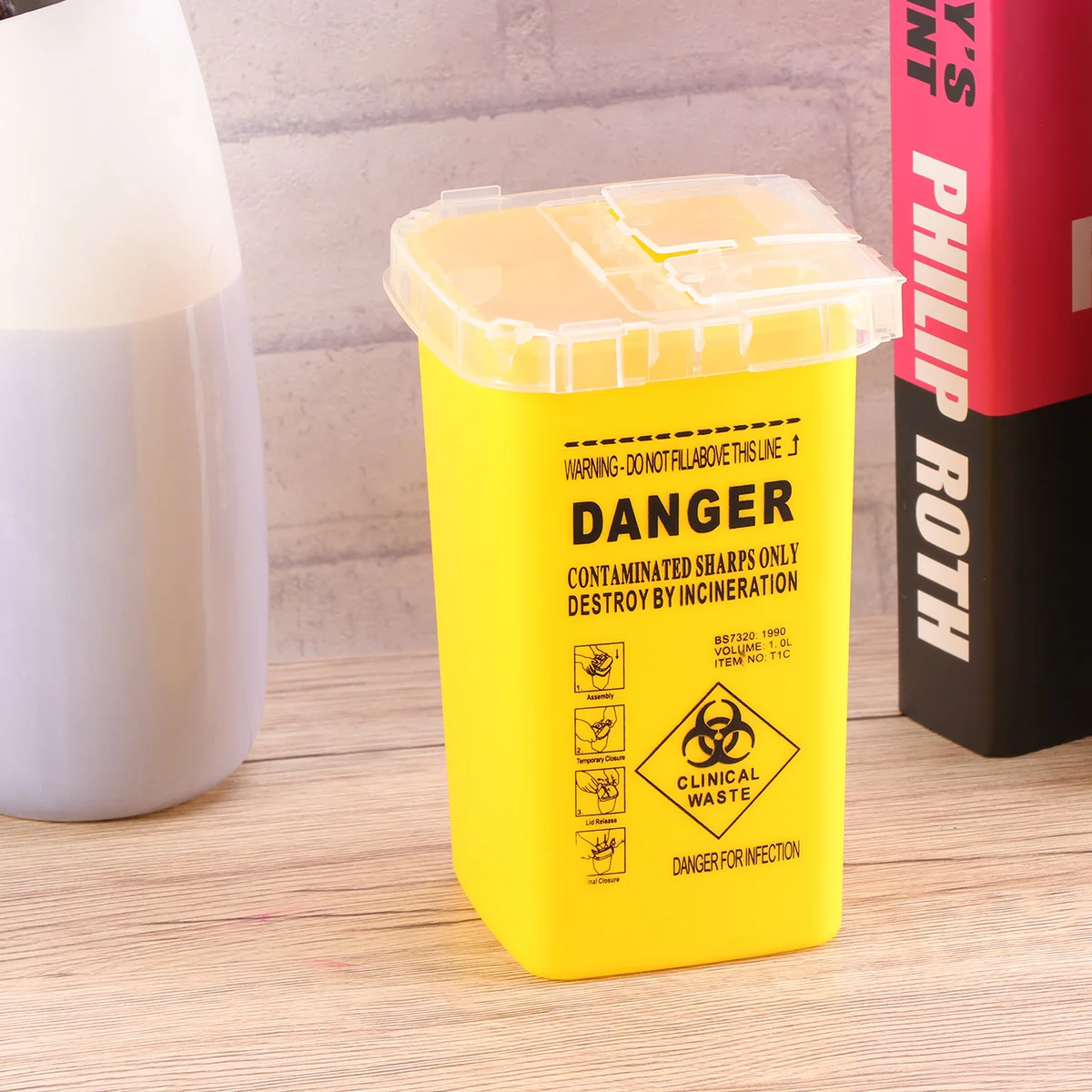

Sharps Container Disposal Needle Yellow Container 1 Qt Size for Waste