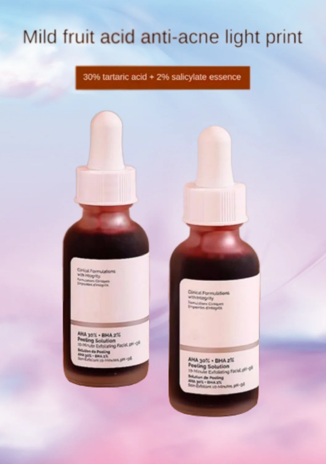 

Original AHA 30% + BHA 2% Hyaluronic Acid 2% + B5 Essence Ordinary Face Serum Treatment Acne Exfoliating Shrink Pores Skin Care