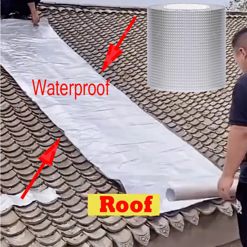 

1M 5M Aluminum Foil Butyl Rubber Tape Stop Leak Stick Waterproof Repair Super Nano Tape Self Adhesive for Roof Hose Repair Tape