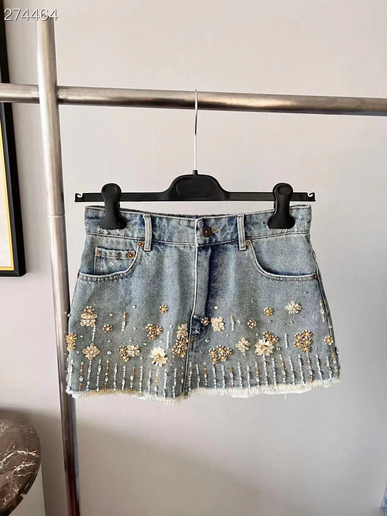 

Модные женские мини-юбки Fyion, лето 2022, подиумная Роскошная брендовая юбка в европейском стиле для вечеринки, джинсовая одежда с бисером