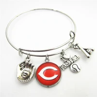 charms diy bracelet us baseball team national league central division cincinnati dangle diy bracelet sports jewelry accessories