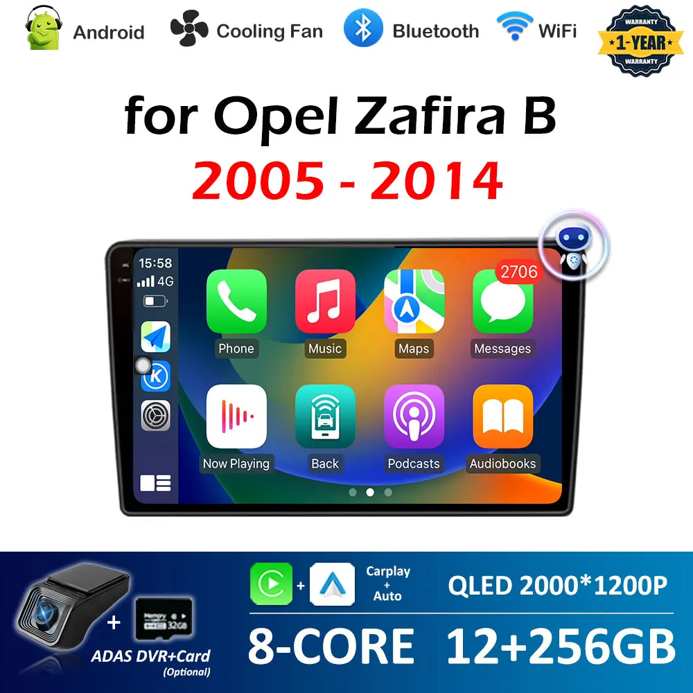 DSP стерео 9-дюймовый беспроводной Carplay для Opel Zafira B 2005 2006 2007 2008 - 2014 Android авто Bluetooth