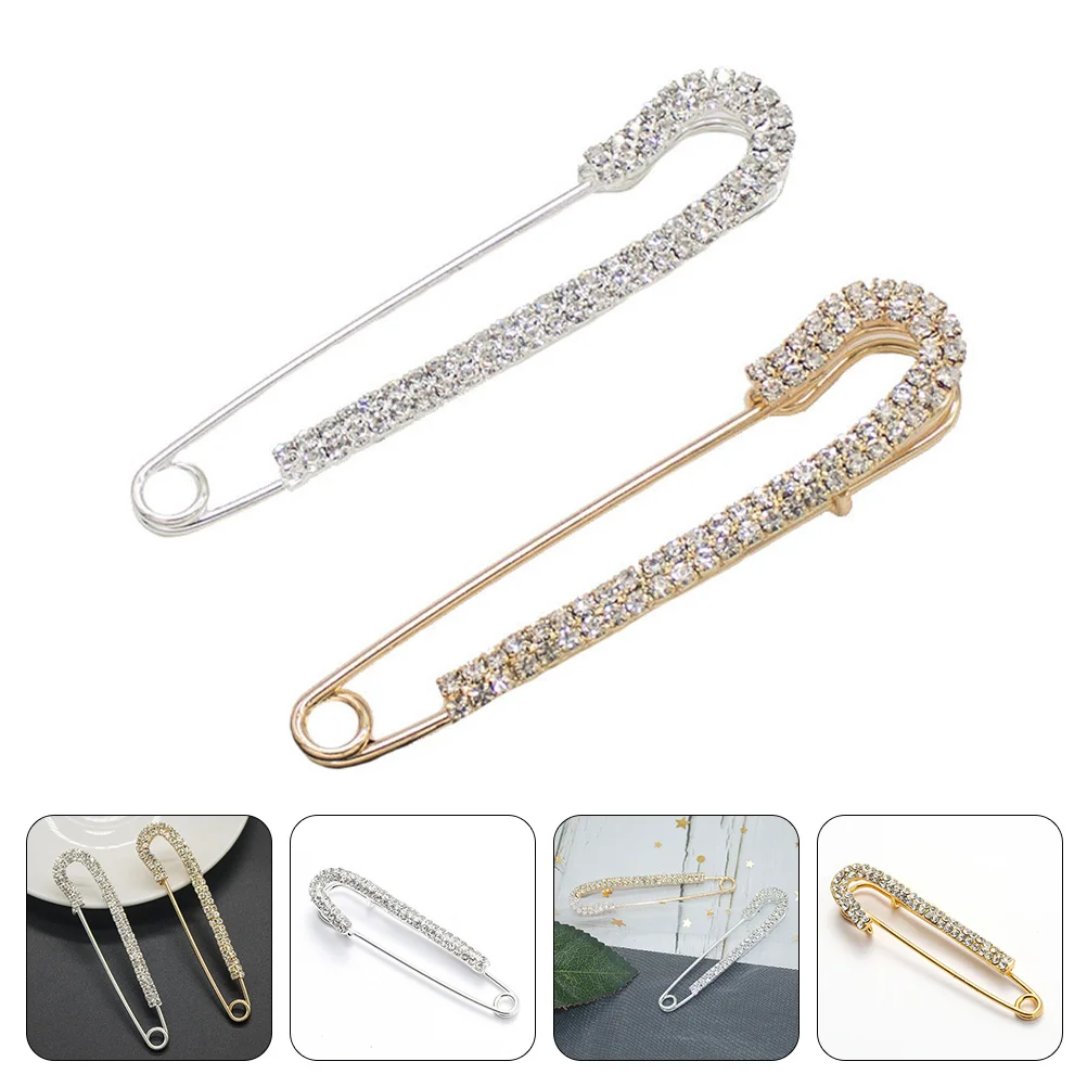 

Sweater Clips Safety Shawl Pin Large Brooches Women Blanket Diaperbrooch Chain Collar Clothes Fabric Clip Cardigan Coat Wedding