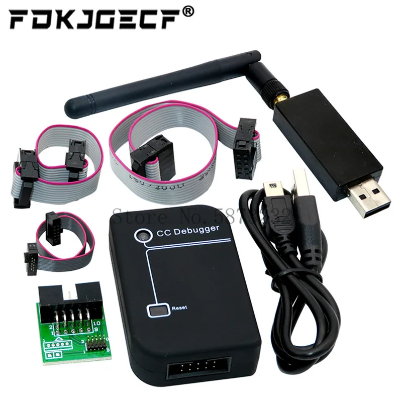 Фото Эмулятор Zigbee CC2531 CC-Debugger USB-программатор CC2540 Sniffer с корпусом + антенной Разъем модуля Bluetooth Кабель загрузки №1