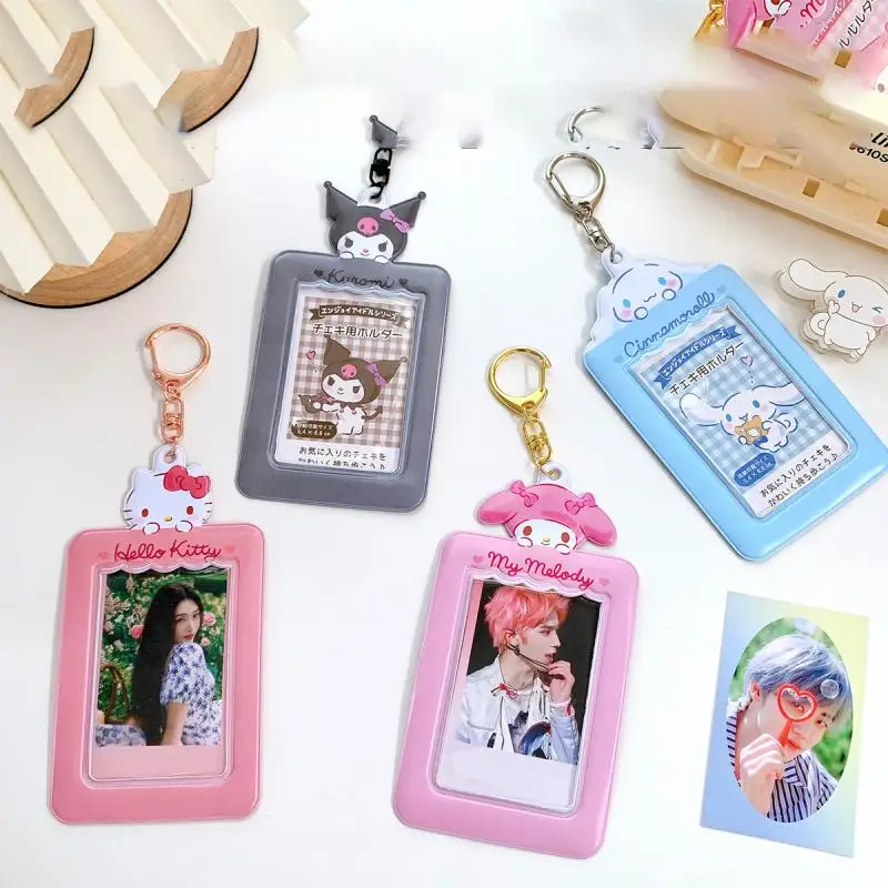 

Милый брелок Hello kitty Sanrio, милая подвеска в виде аниме Мелоди курomi Cinnamoroll, с мультяшным рисунком, для хранения удостоверения личности, сумки