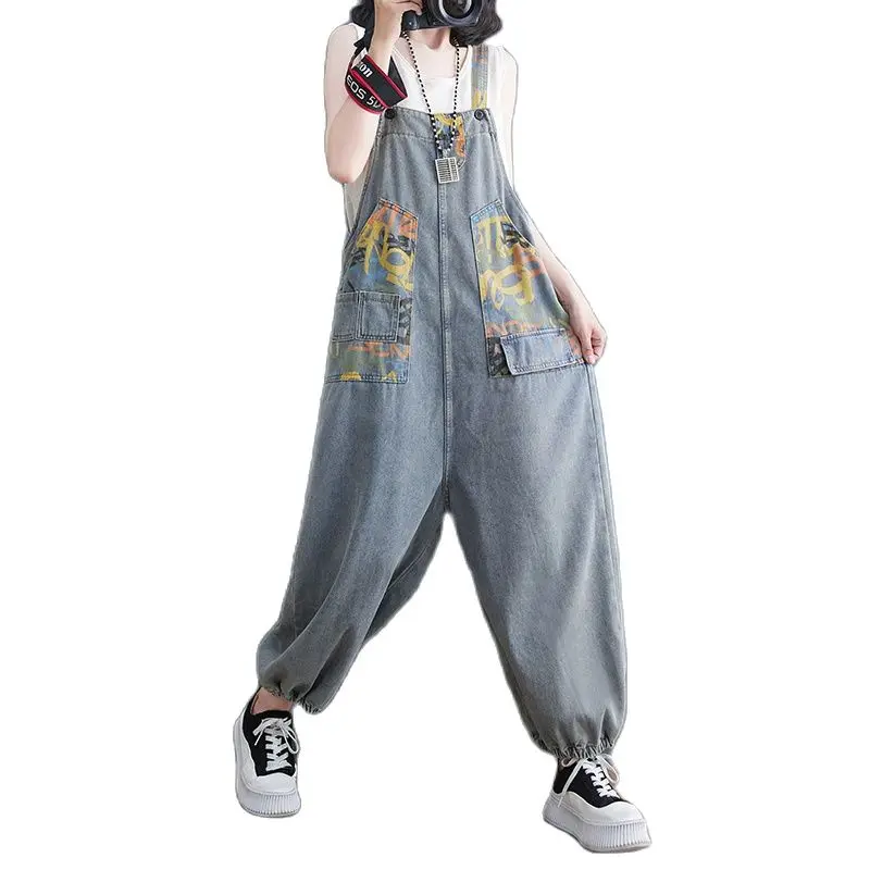 Korean Fashion Women Denim Jumpsuit 