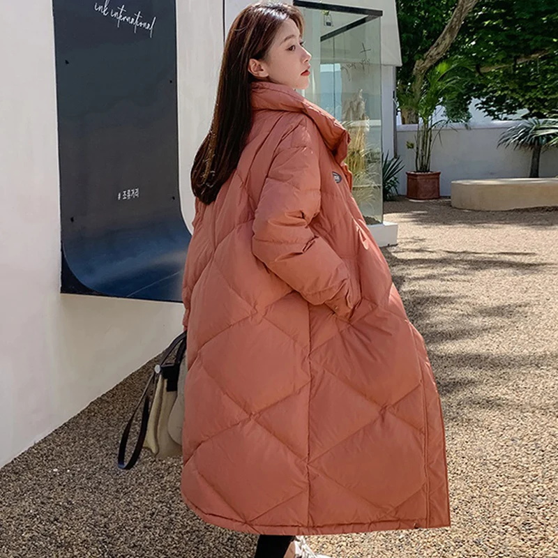 Mid Length Jacket 2022 Winter Ladies Coat Warm Thick Hooded Down Cotton Pie Overcome Coat Ladies Casual Loose Winter Coat