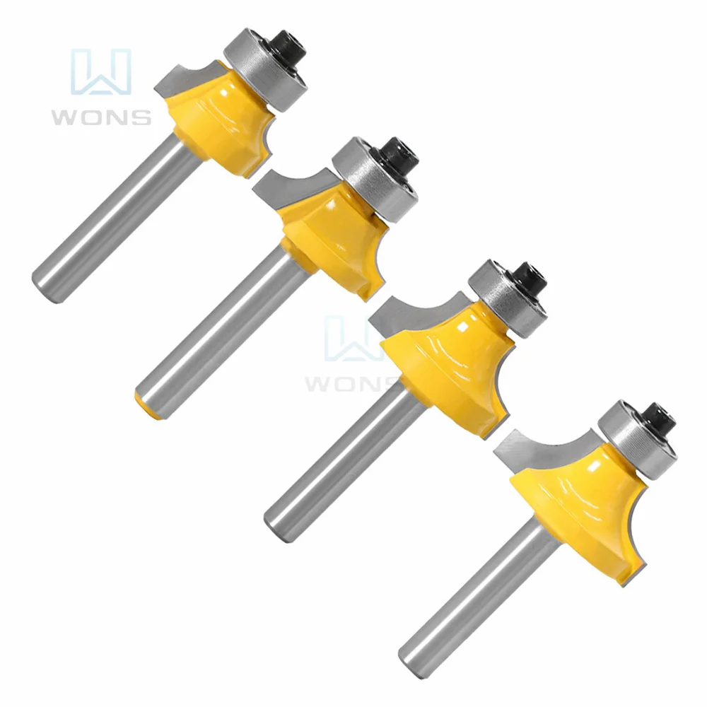 

Multiple Sizes Shank Corner Rounding Over Router Bit with Bearing Wood Milling Cutter Tungsten Carbide for Woodworking Tool