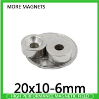 2510pcs 20x10 6 strong cylinder rare earth countersunk magnet 2010 mm hole 6mm round neodymium magnetic magnets n35 2010 6