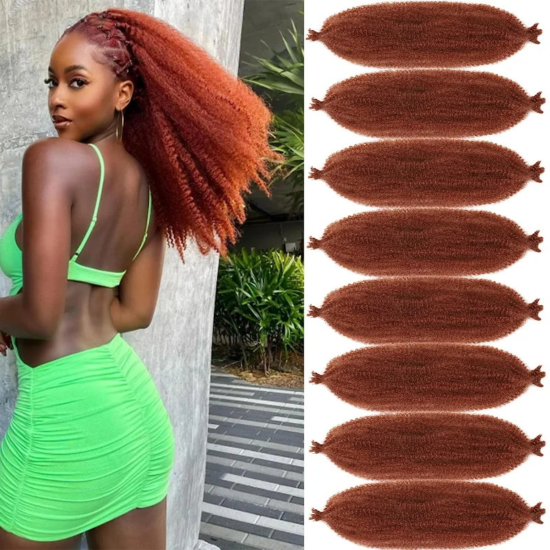 16 Inch Ginger Twist Braiding Hair 8 packs Pre-Separated Springy Afro Twist