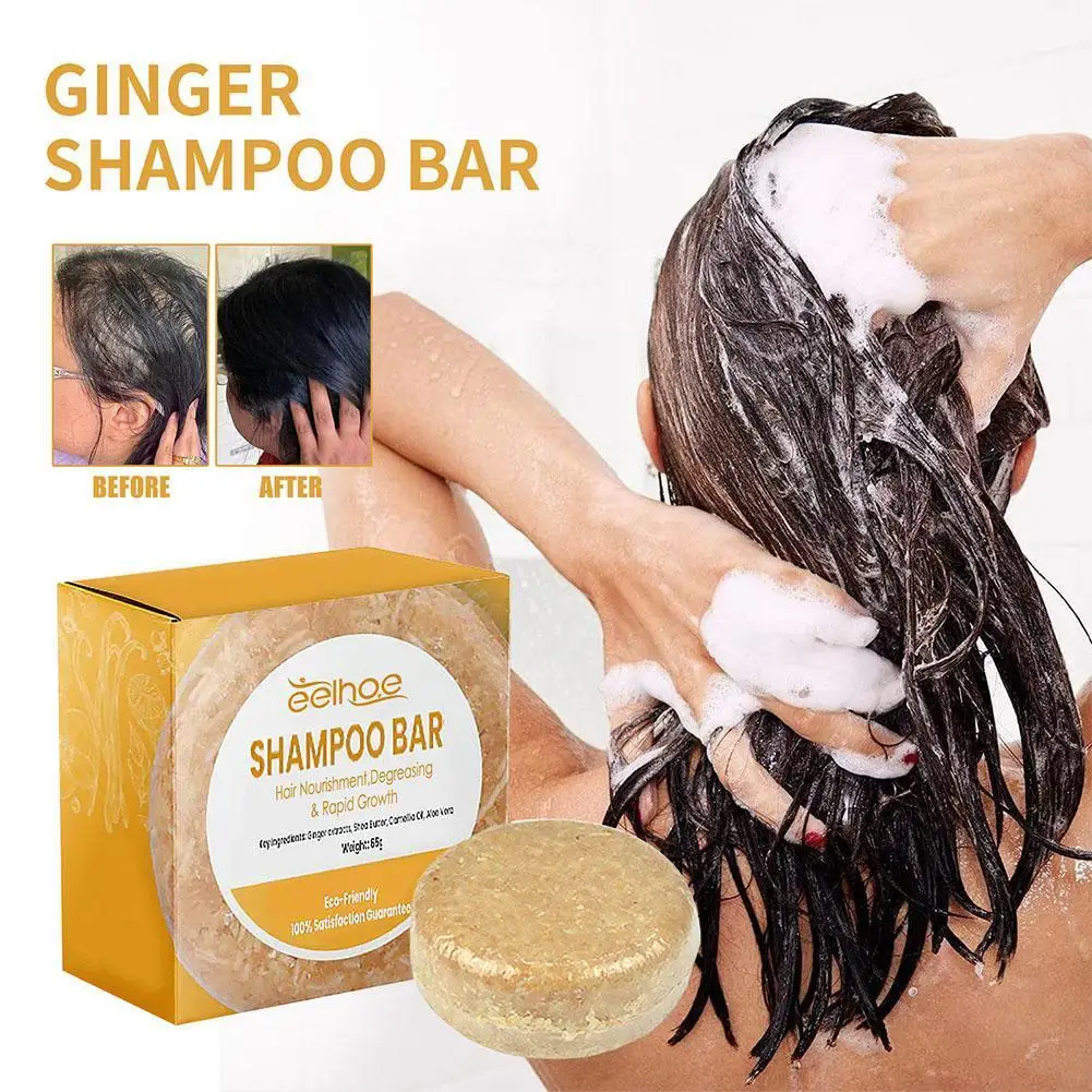

65g Ginger Shampoo Soap Soap Shampoo Organic Handmade Processed Promotes Bar Shampoo Cold Hair Control Soap Oil Y3W7