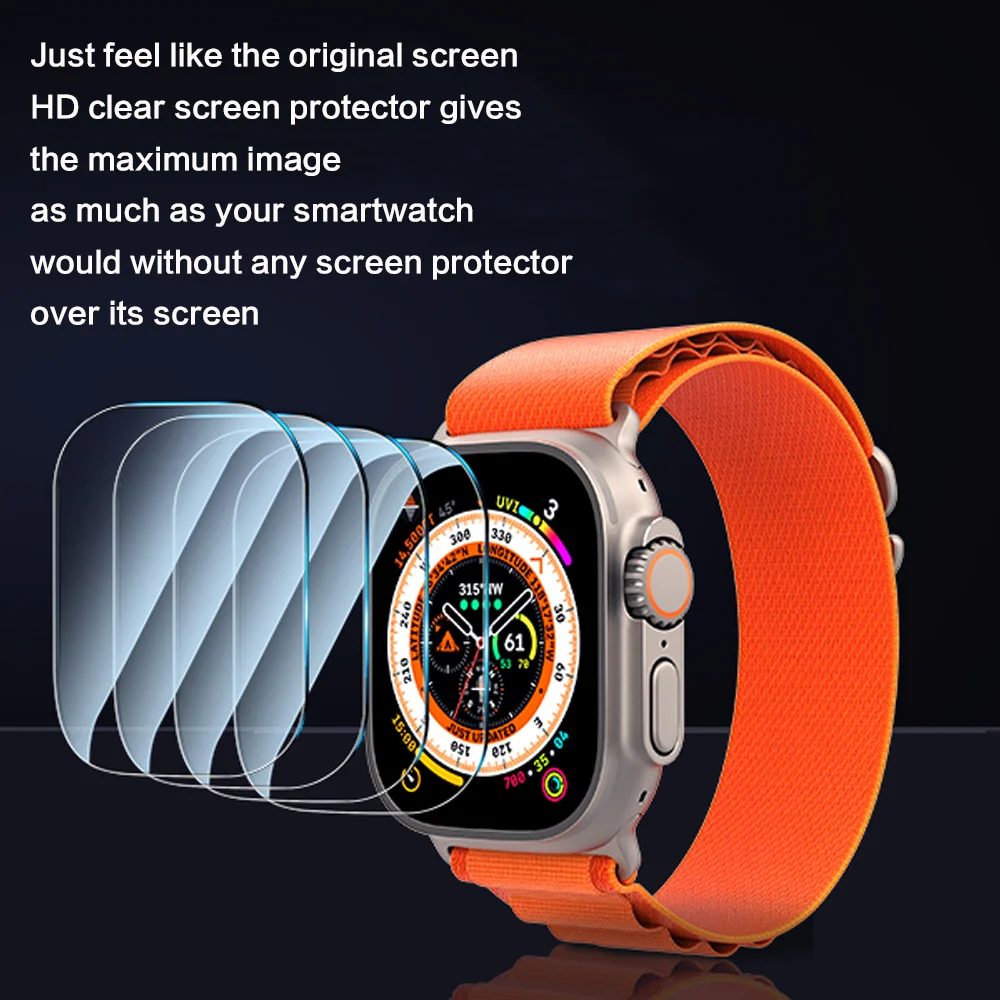

Защита экрана для Apple Watch Ultra 49 мм, аксессуары, защита от царапин, водонепроницаемая HD полноэкранная пленка, закаленное стекло для iWatch Ultra 49 мм