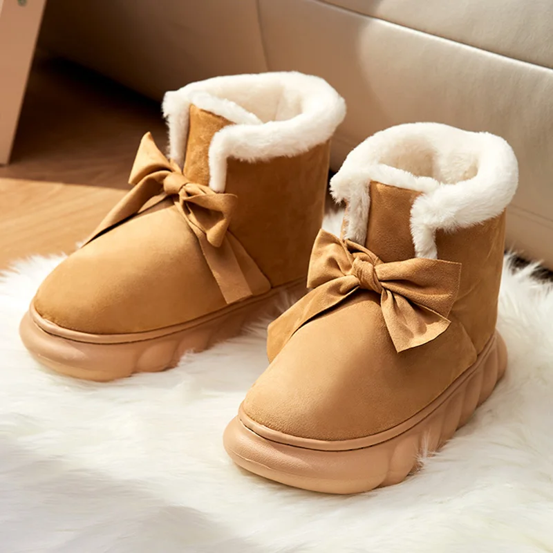 

2023 New Winter Fur Snow Boots Women Luxury Thicken Plush Cotton Padded Shoes Woman Platform Lightweight Ankle Boots Botas Mujer