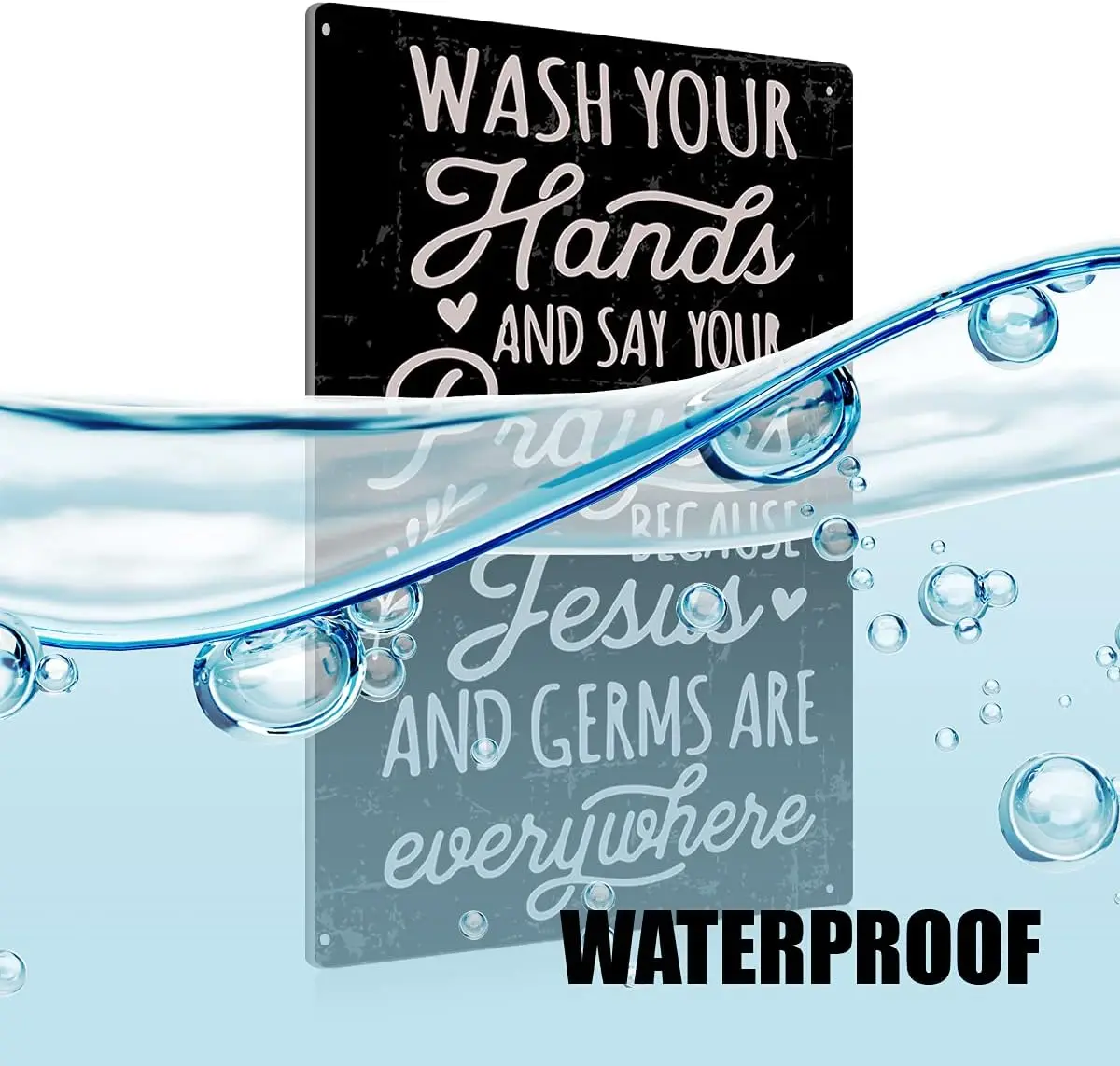 Funny Wsh Your Hnds Bthroom Metl Tn Sgn Wll rt Decor - Quote for Tolet Restroom Gfts