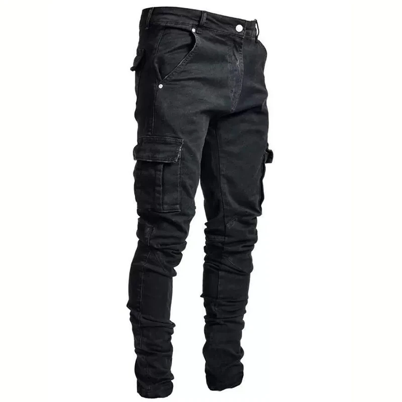 2023 Popular men jeans side pocket tights street style jeans fashione men stretch jeans can be worn in spring, summer and autumn