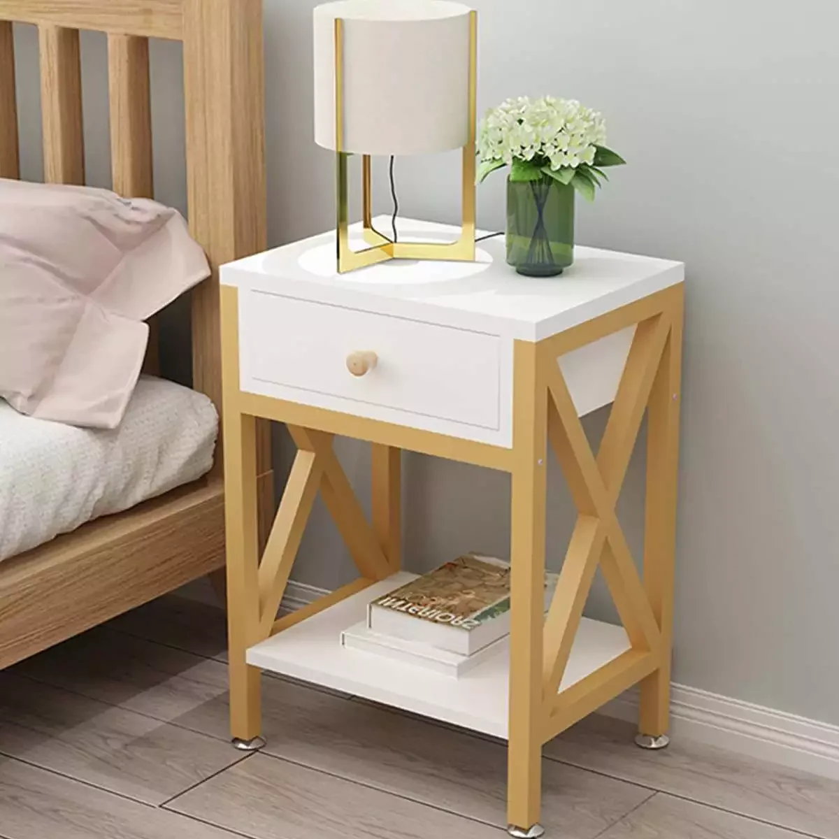 

Single Drawer Bedroom Nightstand Simple Small Wood Bedside Cabinet Modern Living Room Bedroom Storage Cabinet Home Furniture