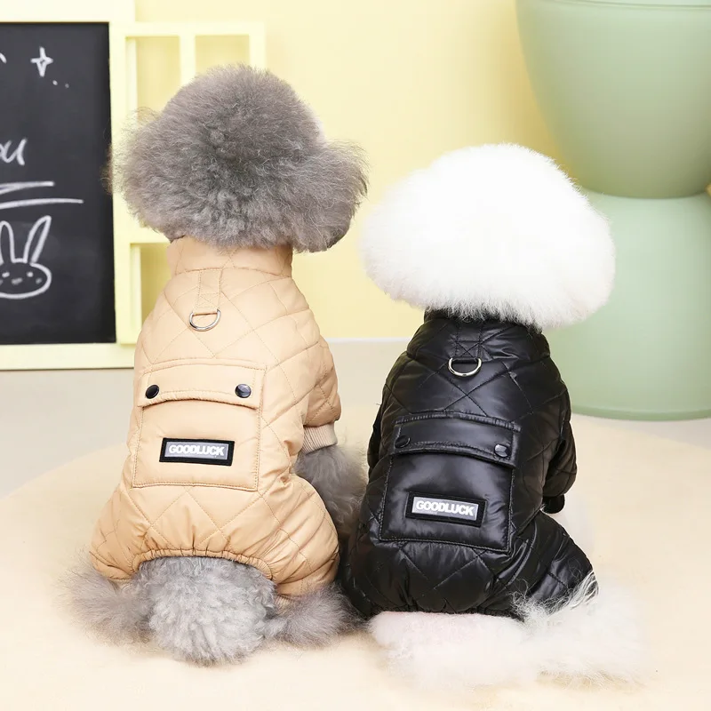 

Pet Cotton Coat Dog Clothes Winter Waterproof Thick Padded Dog Coat For Small Dogs Warm Pet Storm Snow Suit Waterproof Windproof