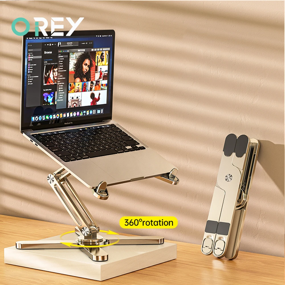 

Подставка для ноутбука с поворотом на 360 °, переносной кронштейн для ноутбука, рассеиватель тепла, складной алюминиевый держатель, подходит для Macbook Air Pro Tablet