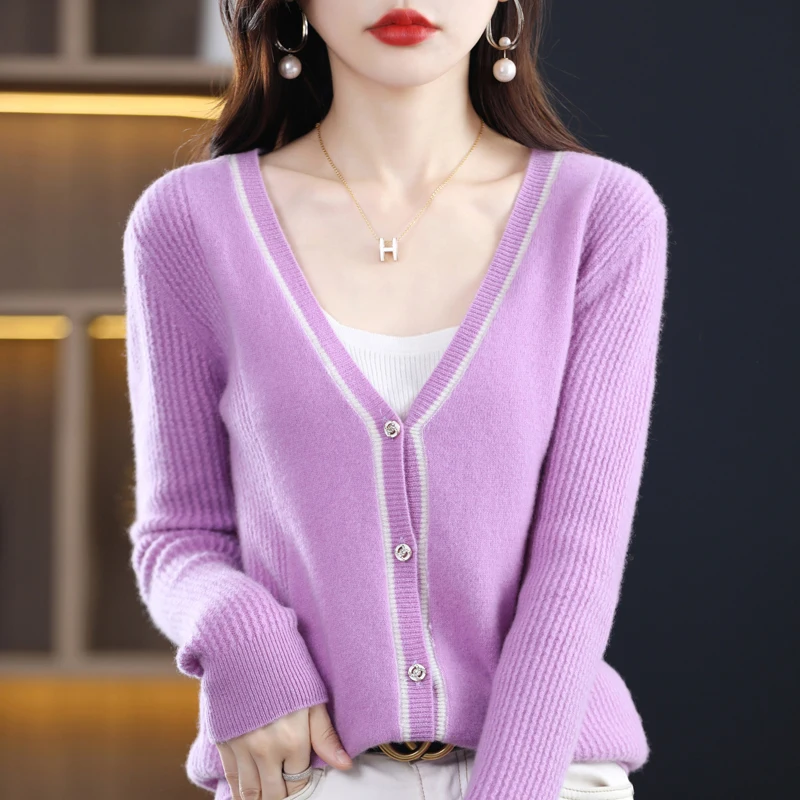 Рисунок 5 - Женский контрастный кардиган из 100% чистой шерсти