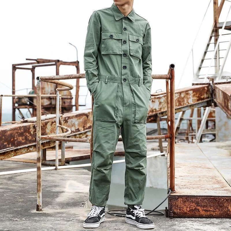 

Overalls Spring And Autumn Jumpsuit Suits Casual jeans Beam Foot Tooling Integrated Service Program Performance Clothing