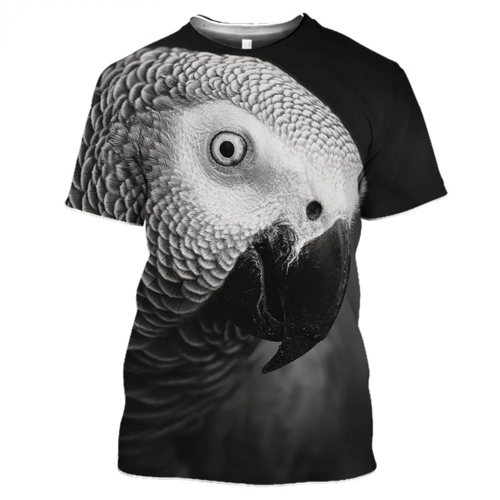 

Fashion Fun Parrot Graphic T Shirts Summer Men Clothing Casual Oversized T-shirt Harajuku Street Round Neck Tops Tees