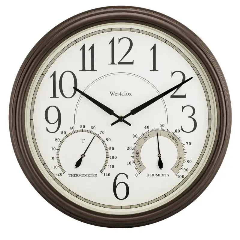 

Bronze Indoor or Outdoor Analog QA Wall Clock - 20 In. Diam. x 2.25D Wallclock Digital calendar Clocks wall home decor Yk room d