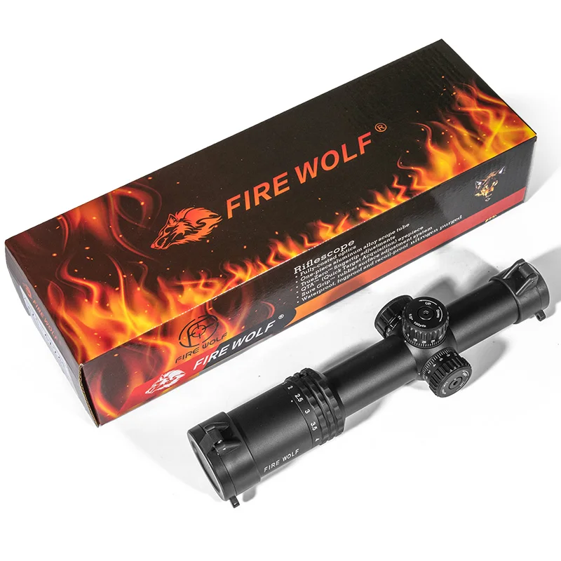 Прицел для охоты FIRE WOLF 1-4X24E компактный прицел с красной точкой подсветкой сетка