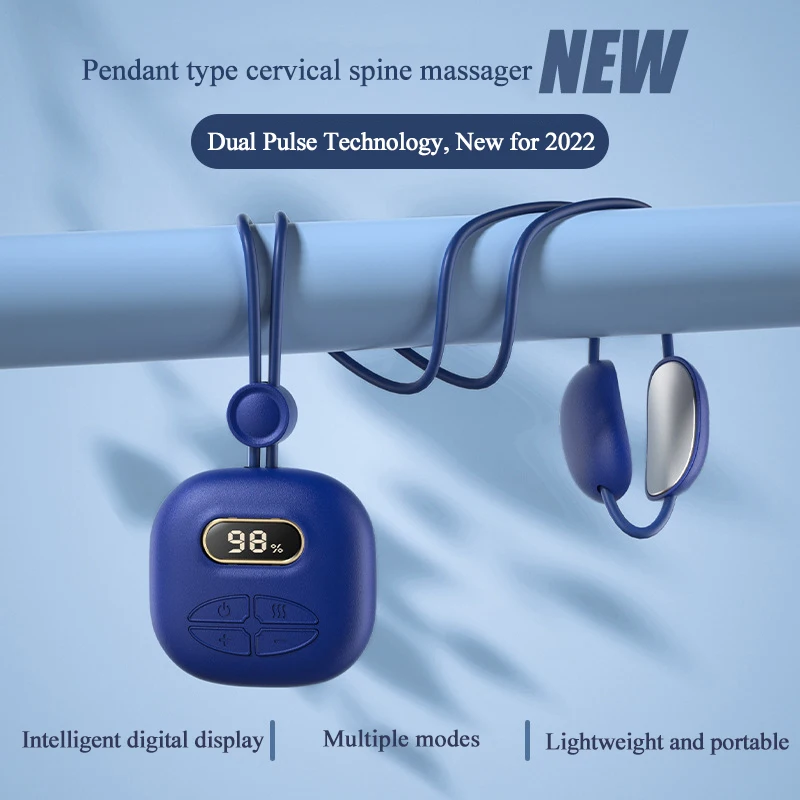 

Pendant Type Cervical Spine Massager Usb Charging Mini Double Pulse Electric Neck Brace Intelligent Hot Compress Physiotherapy