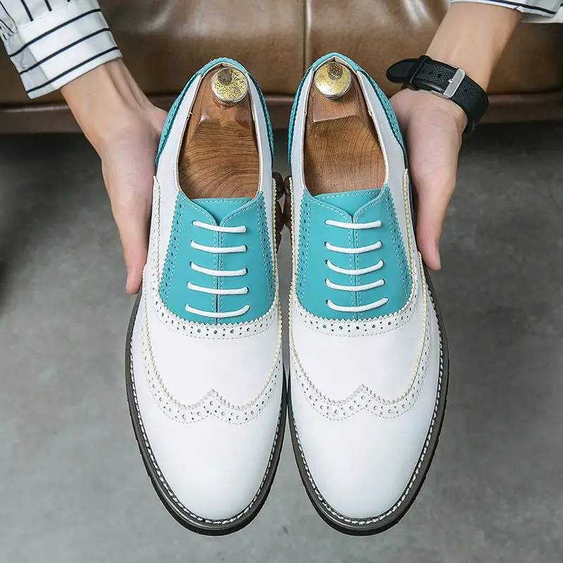

Brogue Pointed Leather Shoes Men's British Business Carved Matching Casual Studio Photography Height Increasing Insole Shoes