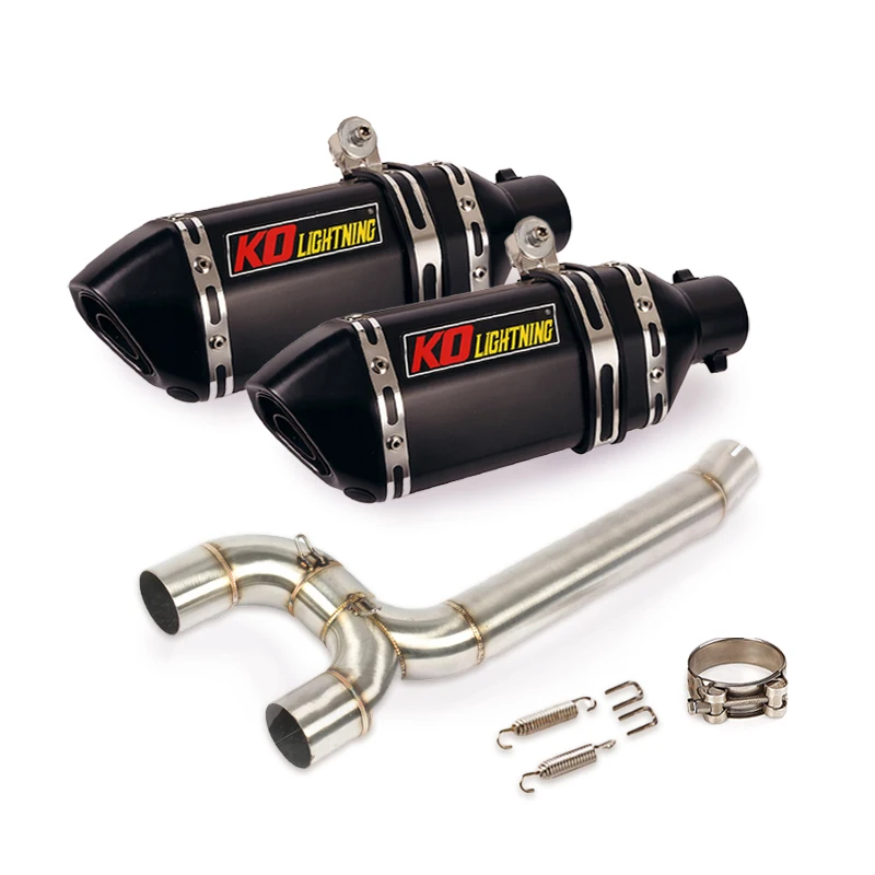 

Выхлопная система для мотоцикла, средняя выхлопная труба с двойным выходом, 51 мм глушители, съемный уничтожитель дБ для Yamaha FZ6 FZ6N FZ6S