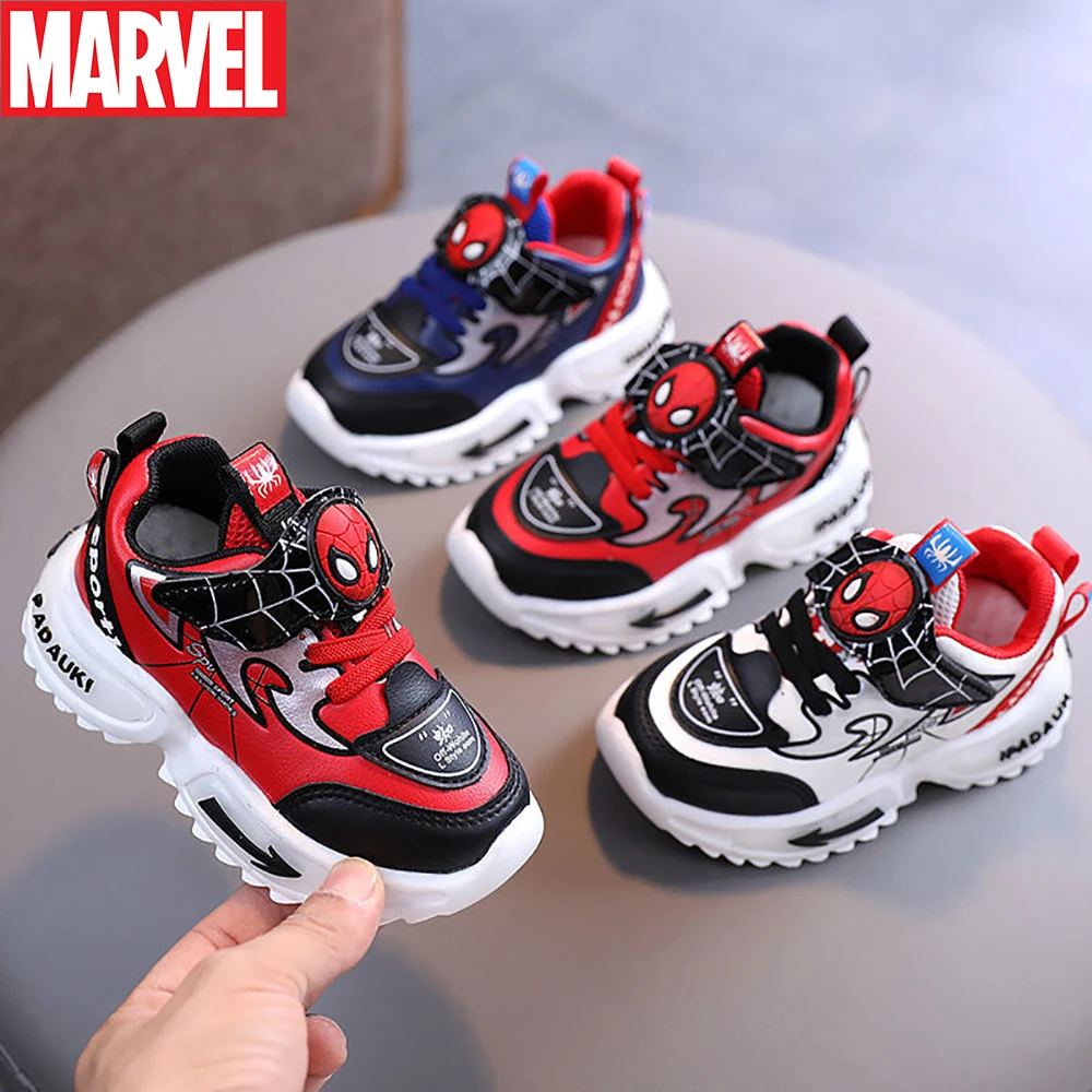 

Marvel New Children's Fashion Waterproof Sneakers For Spring Summer Boys Spider-man Print Casual Shoes Kids Soft Bottom Sneaker