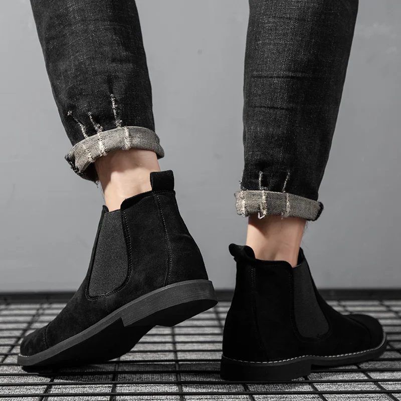YRZL Chelsea Boots Men Pointed 