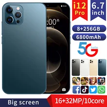 I12 Pro 6.7inch Smartphones Global Version 6800mAh 16G+512G Android Phone Celular Screen Face ID 5G Network Cellphones