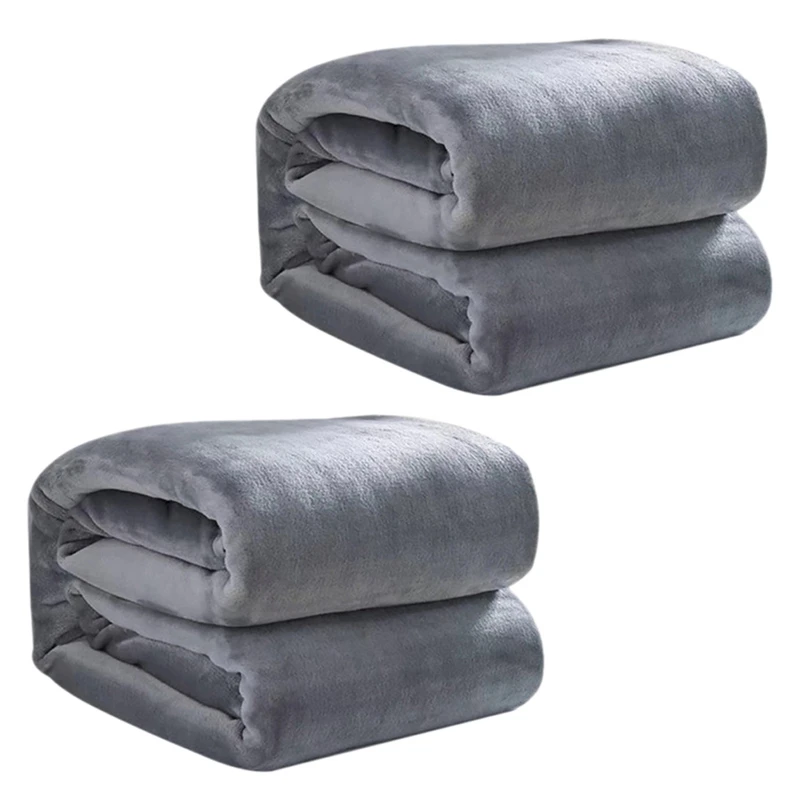 

2X Solid Soft Living Room Bedroom Air-Conditioning Bed Blanket Sofa Bed Baby Blanket Solid Color Warm Protection Knee