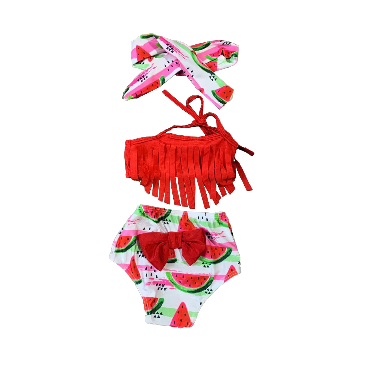 

Оптовая продажа, купальник для девочек, летний бутик одежды для девочек, купальник с арбузом, комплекты из 2 предметов
