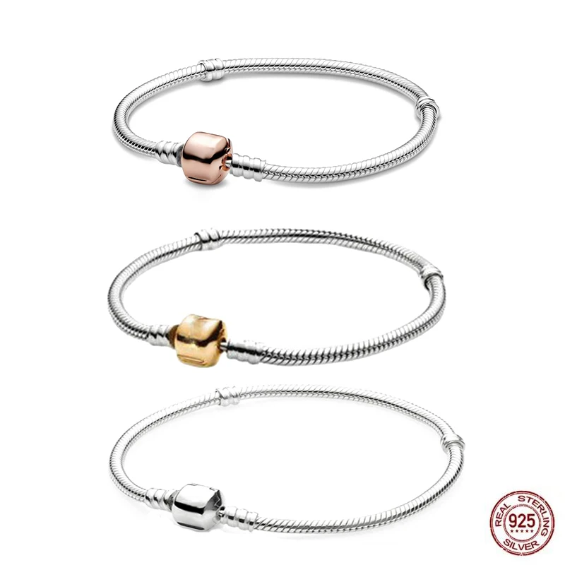 

Подходят оригинальные шармы-бусины Pandora DIY красивые подарки для женщин популярный браслет из стерлингового серебра 925 пробы с розовым золот...