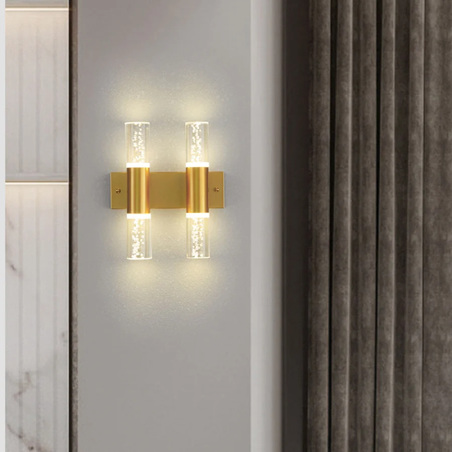 

Современная хрустальная настенная лампа, настенный светильник для спальни, прикроватная лампа, простой фон для столовой, гостиной, креатив...