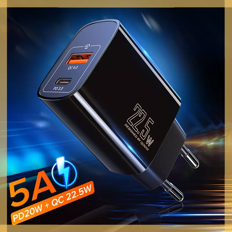 

NEW2023 Dual USB Type C PD 20W Charger 5A Fast Charging Wall Adapter Quick Charge 4.0 QC 13 12 Xs
