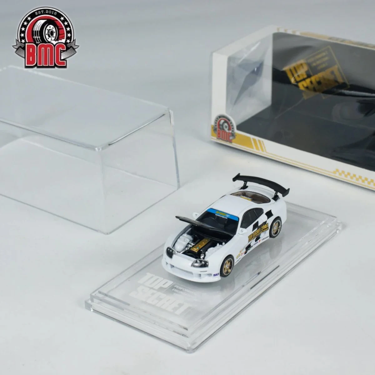 Фото BMC 1:64 Toyota Supra A80 Top Secret, белый, металлическое шасси, China Hobby Expo 2025, CHC, лимитированная серия, модель автомобиля из литого металла, в наличии №1