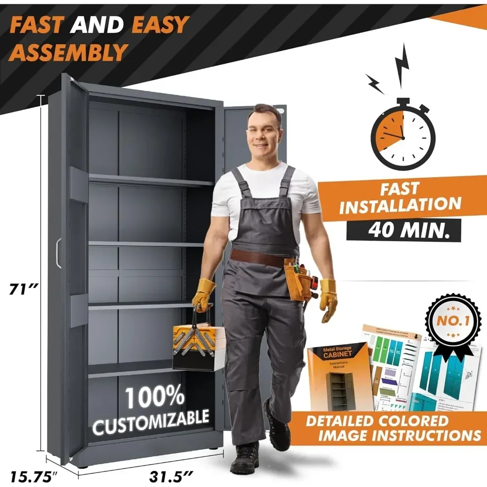 Металлический шкаф для хранения с цифровым замком | Искусство Запираемый офисный