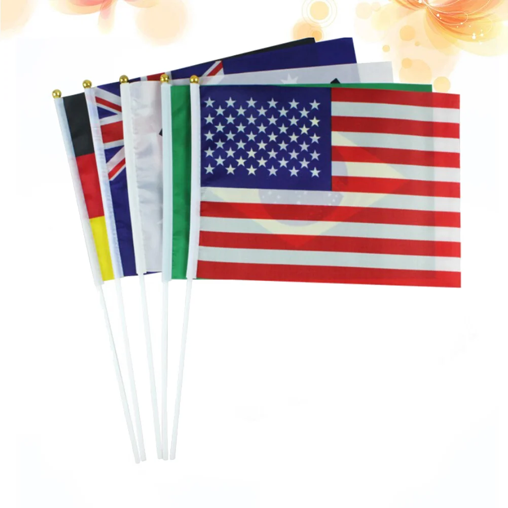 

40 Countries Handheld Flag International World Flag Hand Held Small National Miniature Flags On Banner for School Sports 40PCS