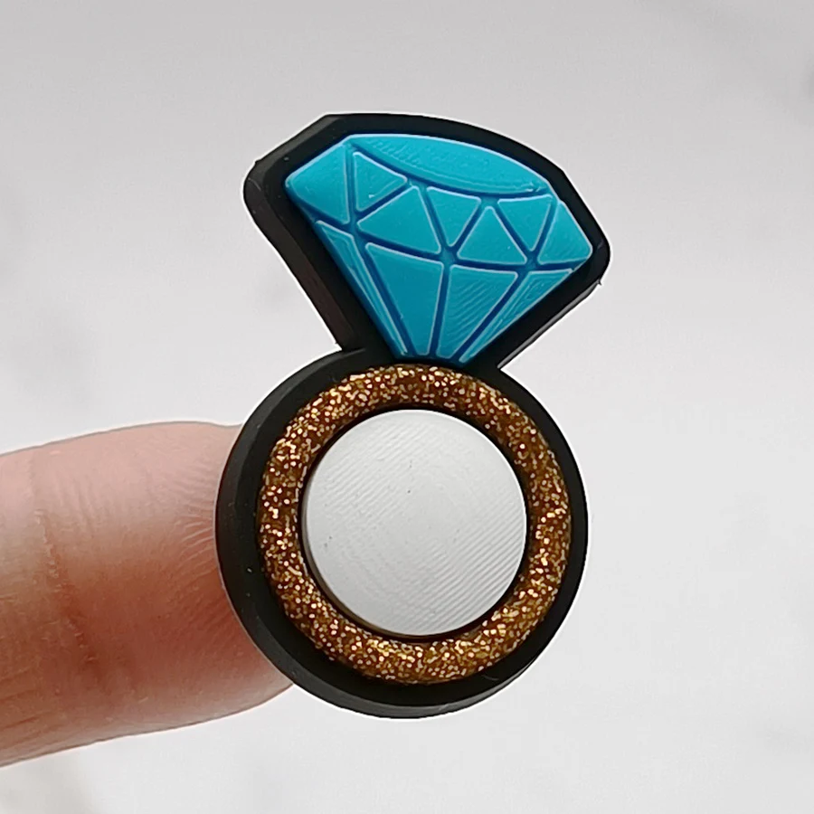 Bling Glitter PVC Shoe Buckle Accessories DIY Ballet Girl Ring Goblet Alien Shoes Decoration Jibz For Crocs Charms Woman Gift