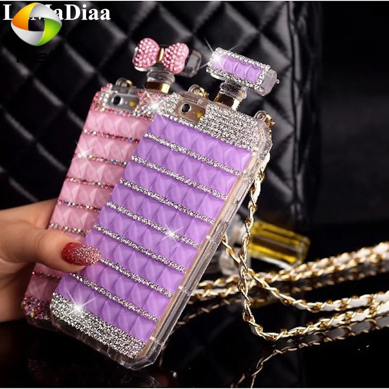 Роскошный блестящий яркий флакон духов с бриллиантами DIY Стразы чехол для