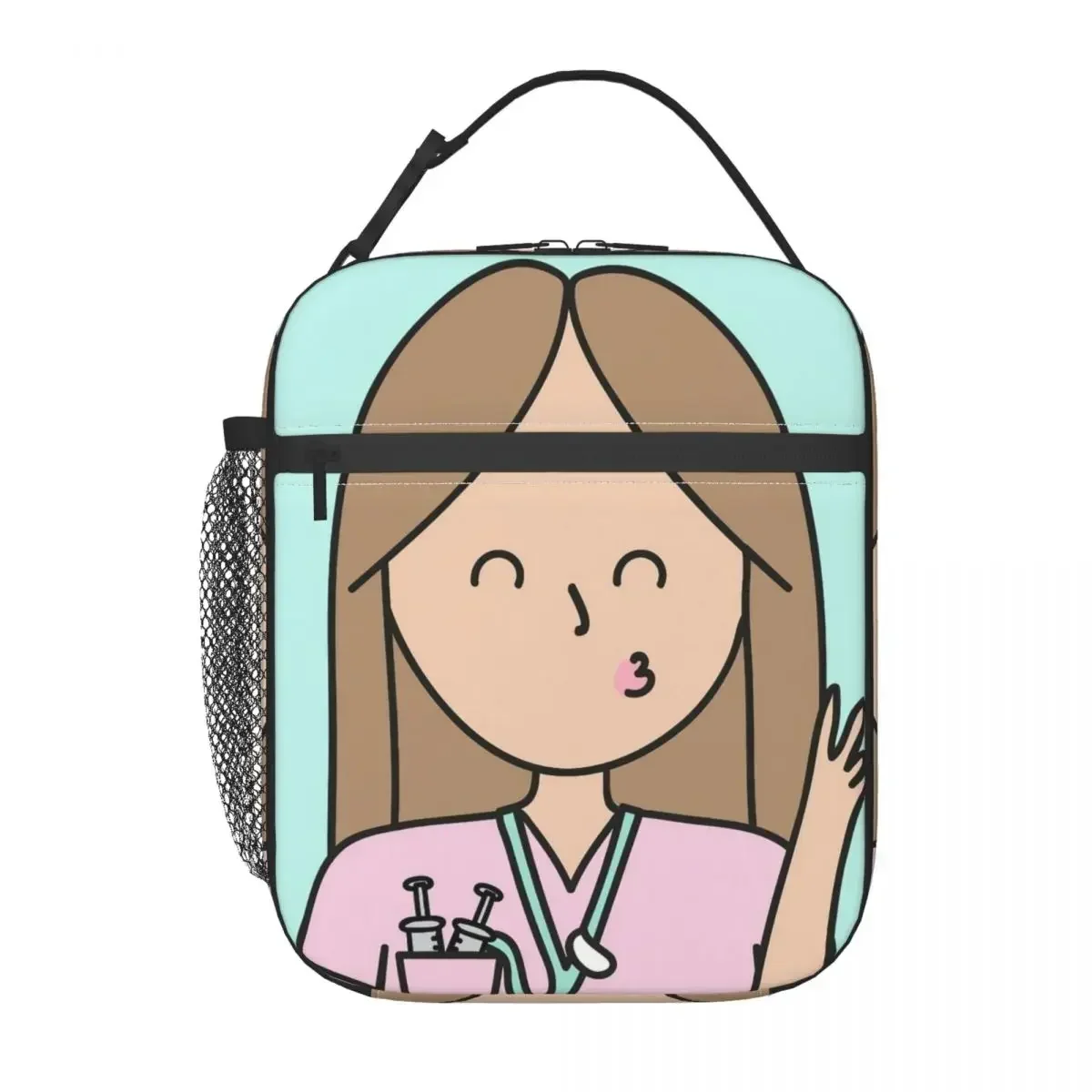 Изолированные сумки для ланча мультяшный доктор медсестра большая сумка