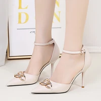 2022 za new fine heel heel sandals pointed toe mesh slingback sandals for women party shoes shoes elegant pumps shoes