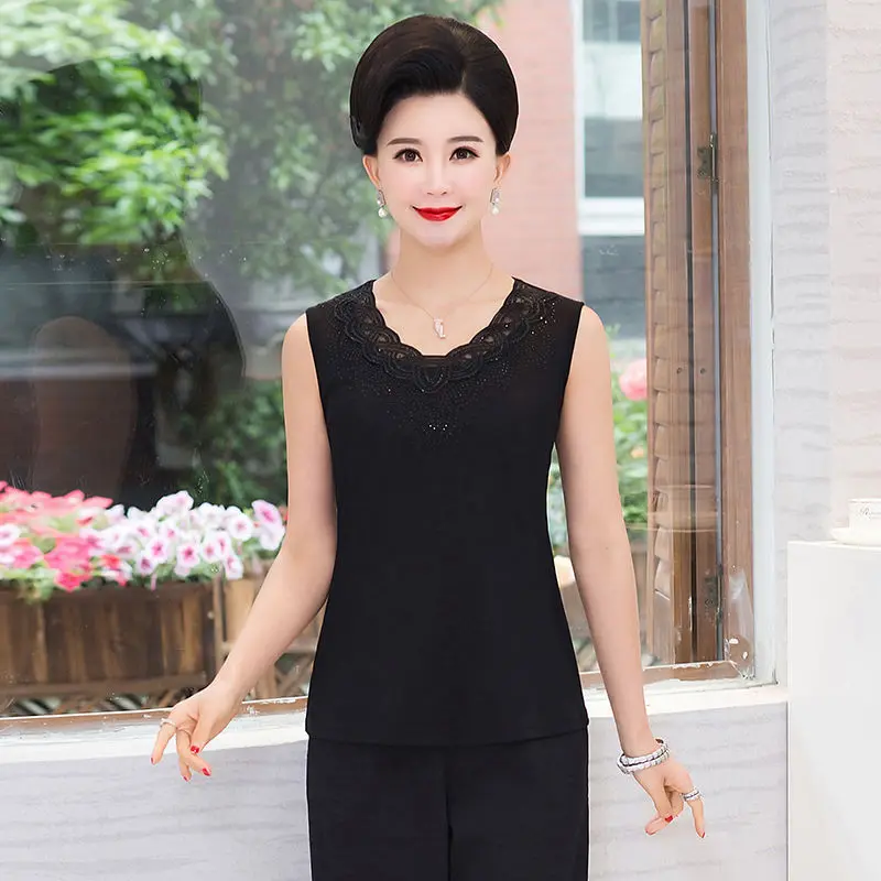 

Женский весенне-летний модный однотонный топ без рукавов, женский кружевной жилет с круглым вырезом, топы, женские облегающие повседневные ...