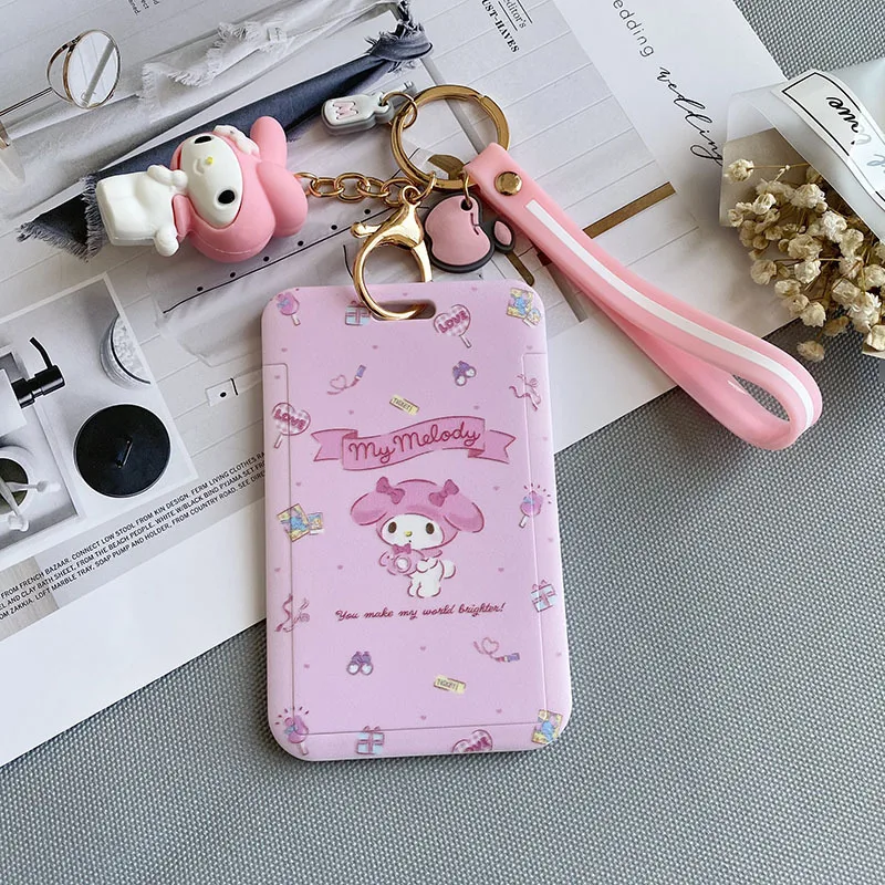 

Sanrio Hello Kitty Business Card Holder for Women Cartoon Lanyard Credit Card Holders Bank ID Holders Badge Child Bus Card Case