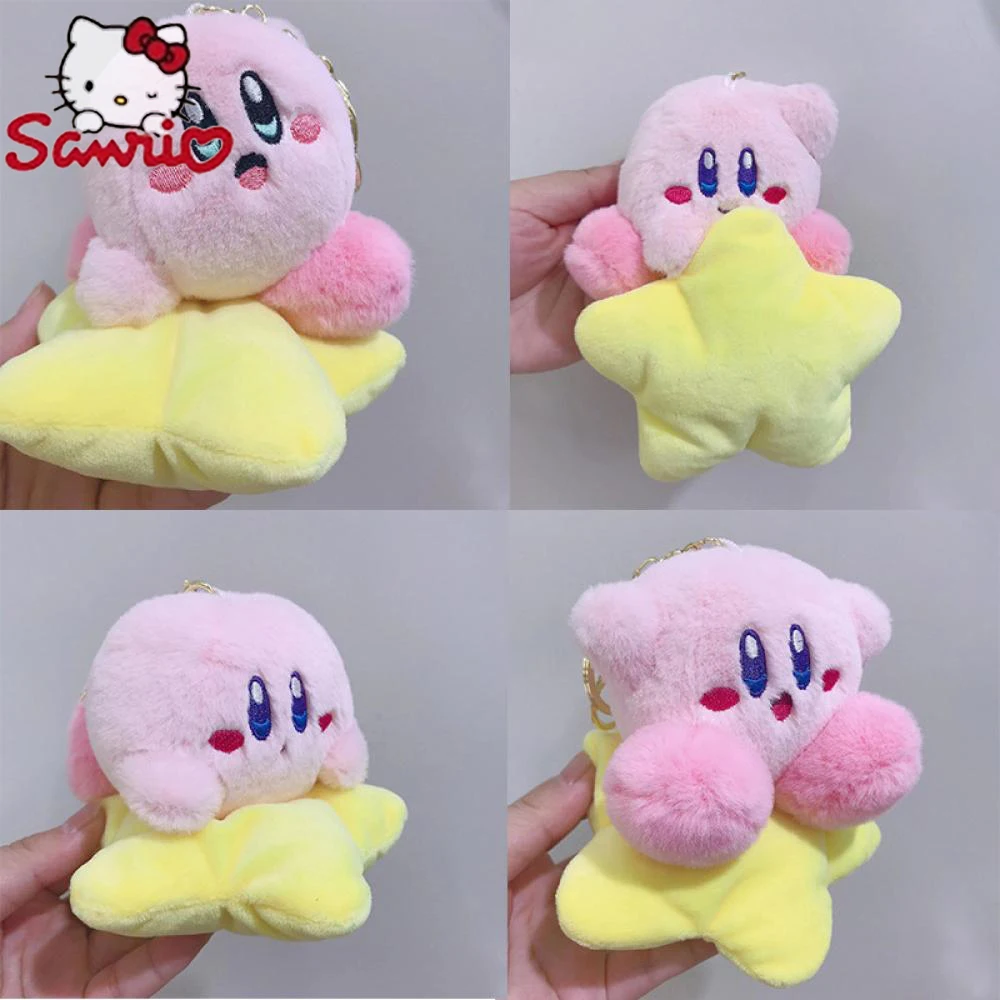 

Kirby Keychain Kawaii 12Cm Cartoon Pink Star Keyring Soft Stuffed Plush Toys Cute Gifts Plushies For Girls Friends Childrens