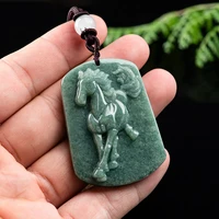 burmese jade horse pendant gemstones stone jewelry emerald green jadeite designer amulet necklace amulets vintage natural
