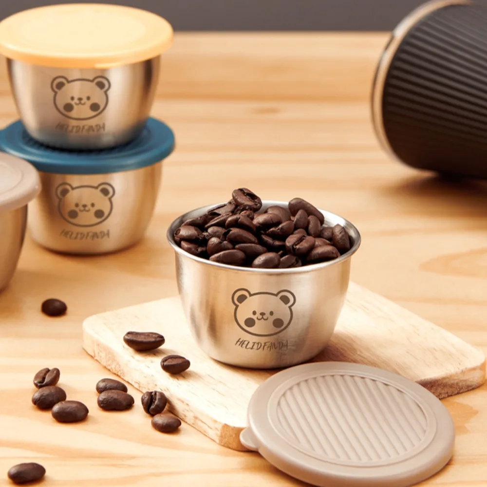 Мини-чашка для соуса с крышкой Герметичная кухонная утварь из нержавеющей стали